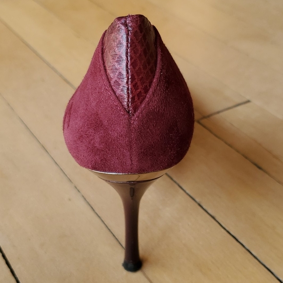 Sam Edelman Burgandy Suede Heels Sz 6M - Picture 3 of 5